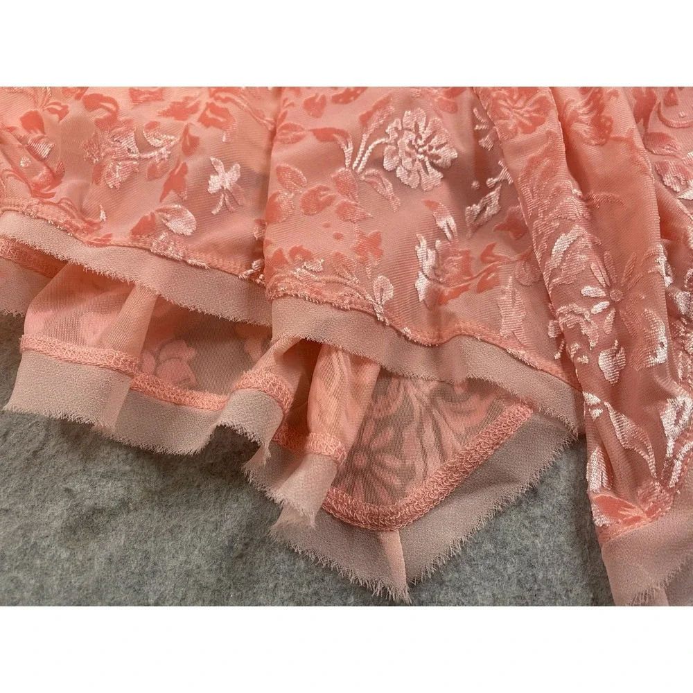 Free People Antoinette Peachy Pink Velvet Spaghetti Strap Dress Size XS‎ *NWT